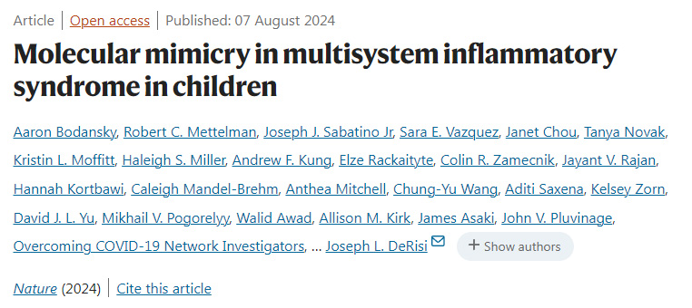 儿童多系统炎症综合征的分子模拟