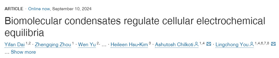 
生物分子凝聚体调节细胞电化学平衡