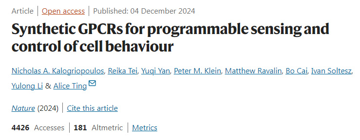 用于细胞行为可编程传感和控制的合成GPCR