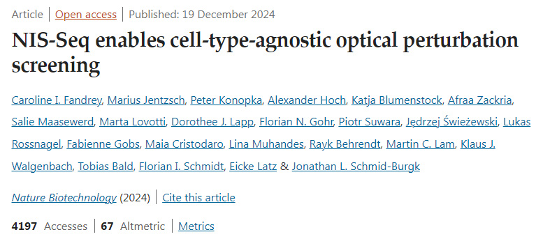 NIS-Seq实现了与细胞类型无关的光学扰动筛选
