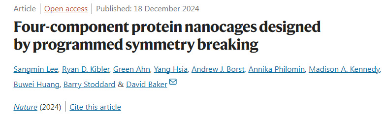 通过程序化对称破缺设计的四组分蛋白质纳米笼