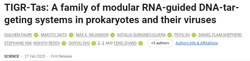 TIGR-Tas：原核生物及其病毒中的模块化RNA引导DNA靶向系统家族
